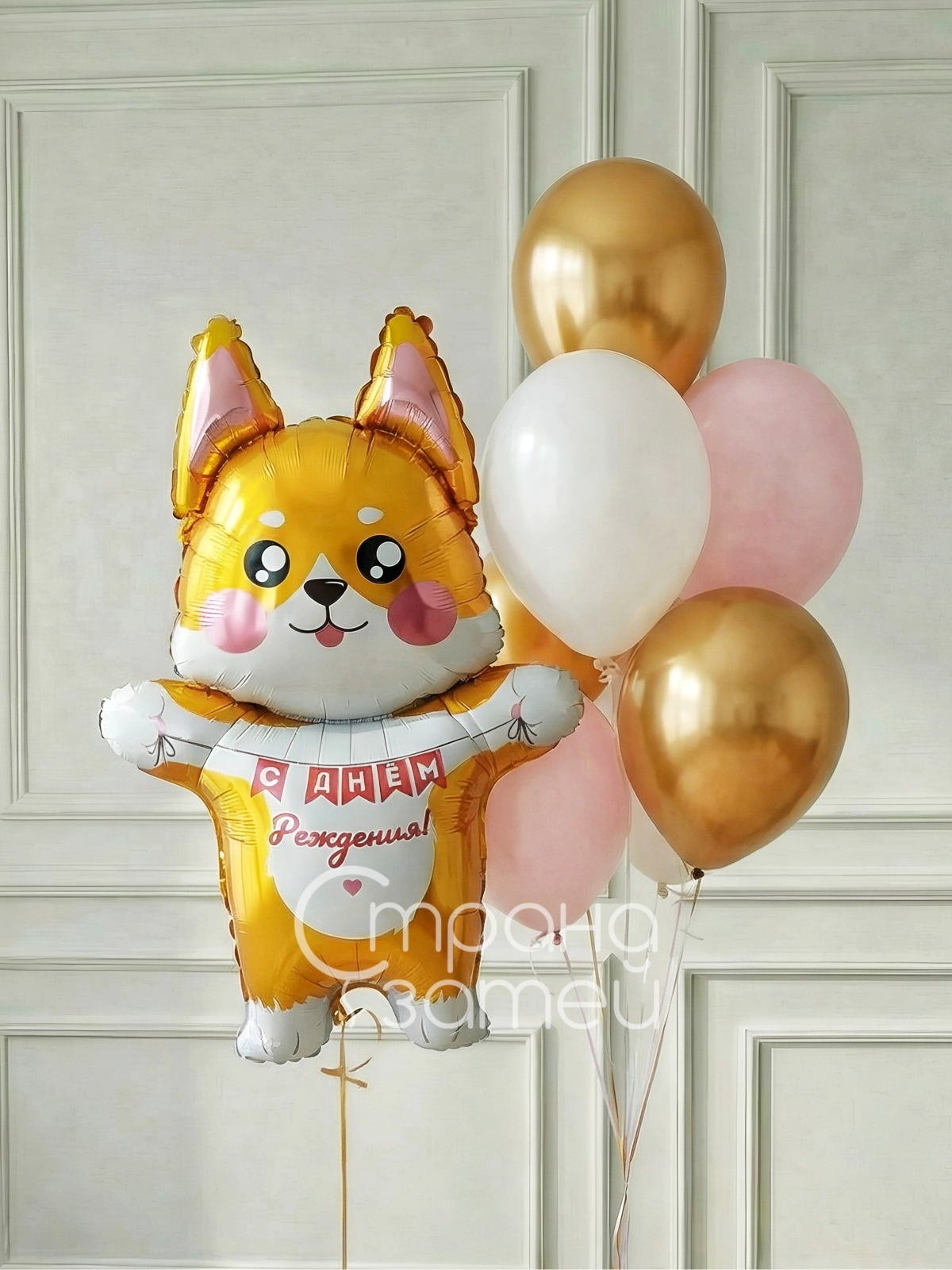 Сет шаров «Корги-обнимашка» с фигурой Корги и фонтаном для мальчика или девочки, Нижний Новгород