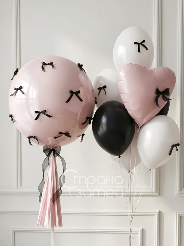 Сет шаров «Пудра и бантики» для девочки и для неё, Нижний Новгород