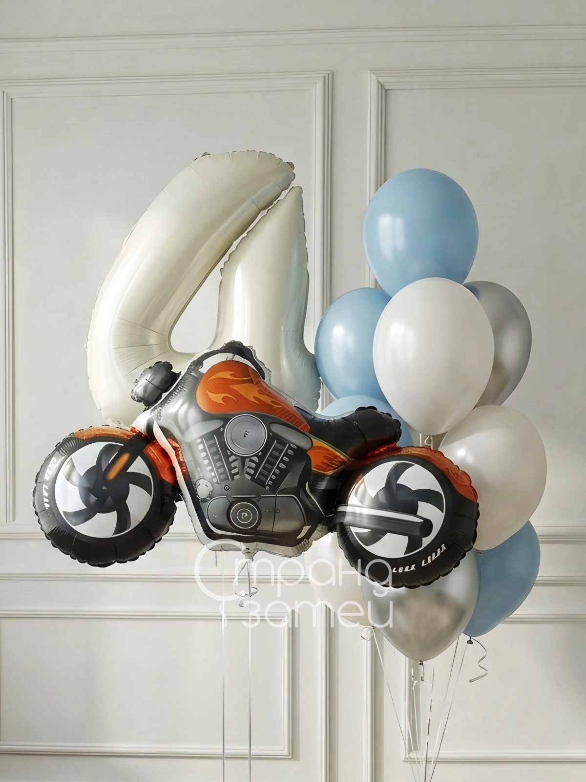 Сет шаров «Мото» для мальчика с цифрой и фигурой мотоцикла, Нижний Новгород