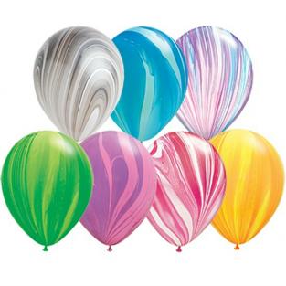 Шар супер агат 12" (мраморный) , с гелием,  с обработкой для долгого полёта