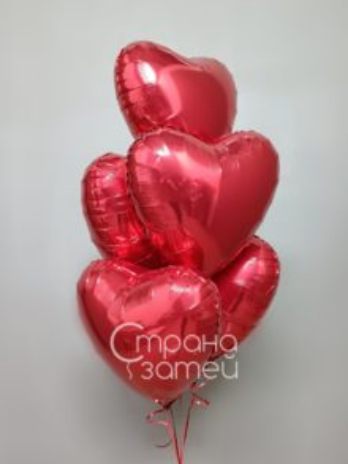 Букет из красных шаров‑сердец, фонтан для 14 февраля и романтических праздников, Нижний Новгород