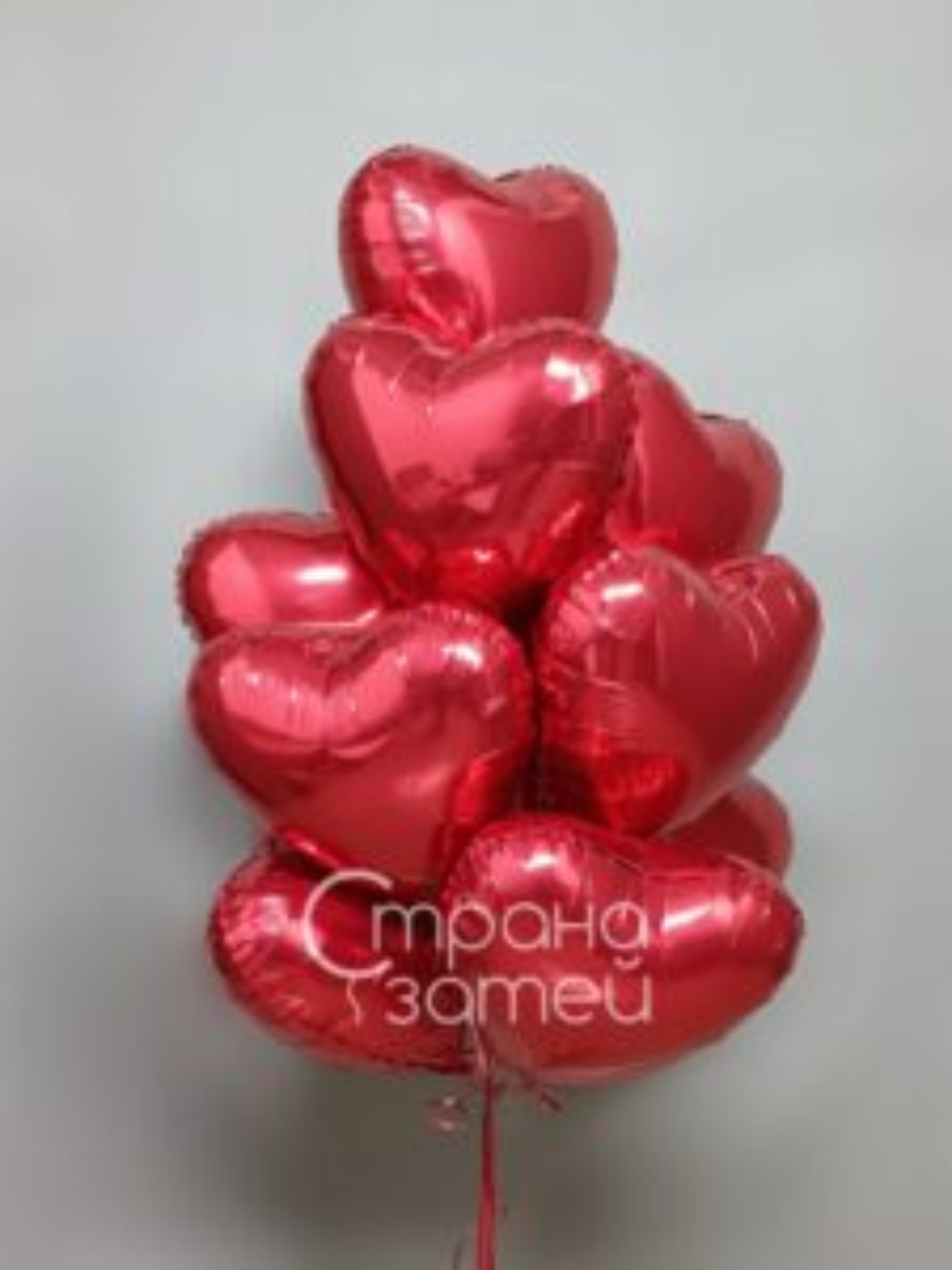 Букет из 10 красных шаров‑сердец, фонтан для романтического оформления в Нижнем Новгороде