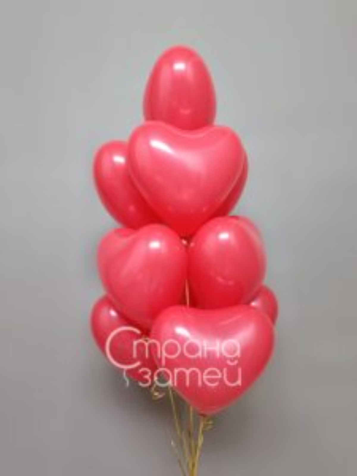 Букет Love 10 из 10 красных латексных шаров‑сердец, романтический фонтан в Нижнем Новгороде