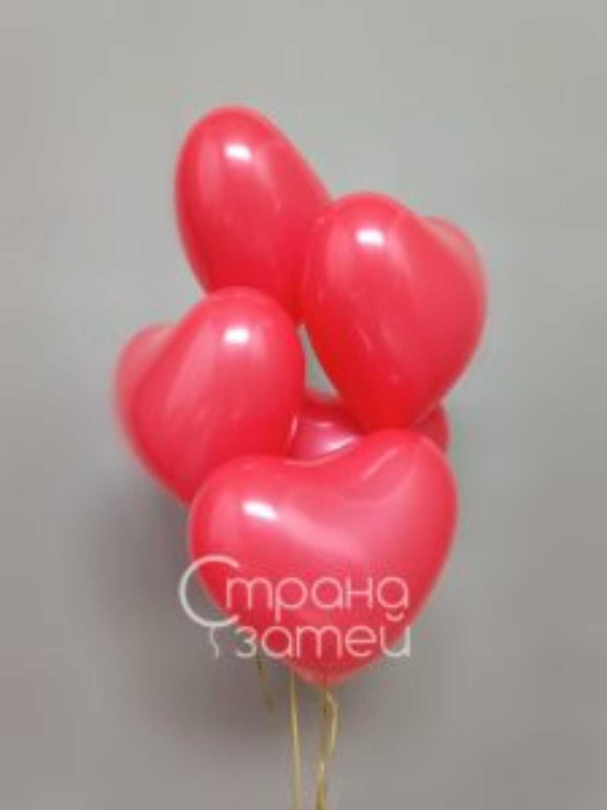 Букет Love 5 из пяти красных латексных шаров‑сердец, романтический фонтан в Нижнем Новгороде