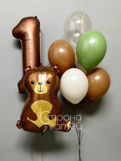 Сет шаров «Шоколад One» на годик, воздушные шары с доставкой Нижний Новгород