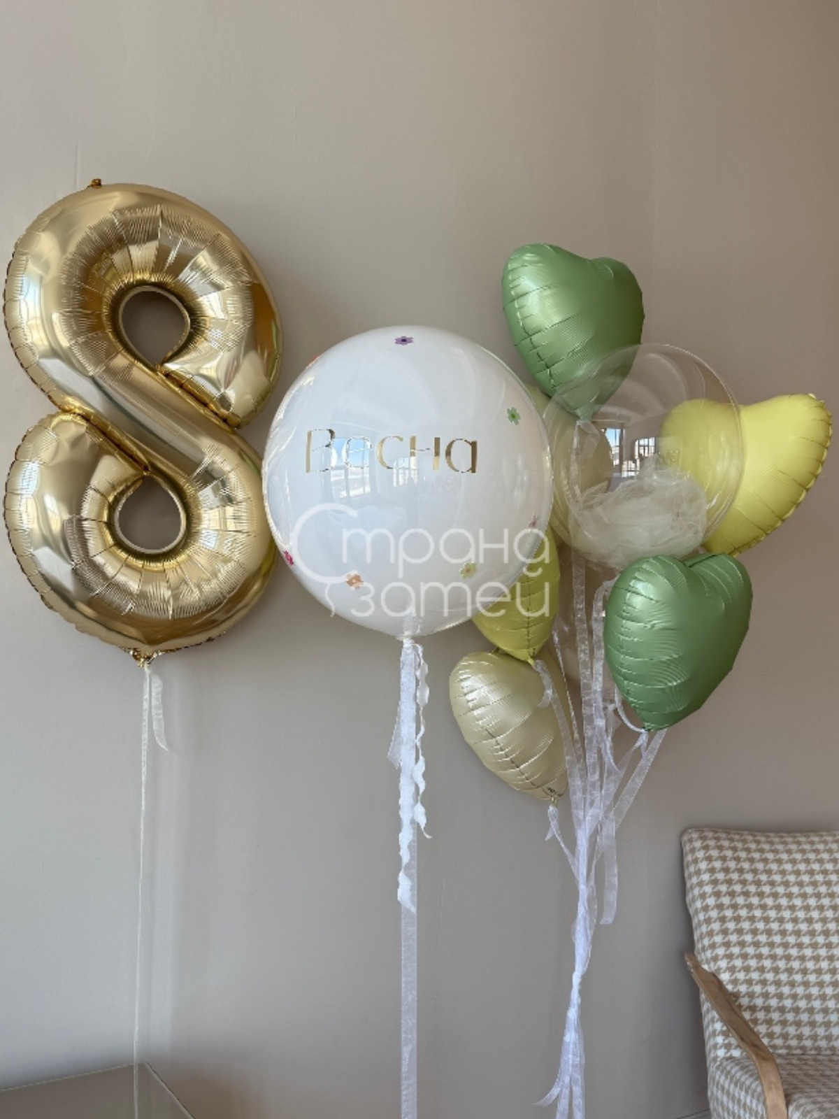 сет шаров Весна рядом, шары на 8 Марта, дабл бабл Весна, шары с цифрой, шары сердца с комплиментами, шары с фатином, шары для девушки, шары для женщины, шары Нижний Новгород, доставка шаров, самовывоз, гарантия 2 дня