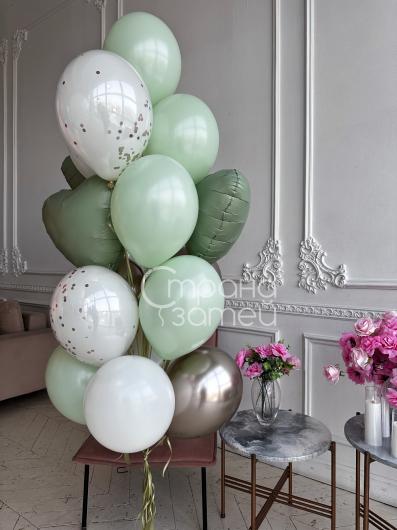 Сет шаров «Весенний комплимент», фонтан из 17 шаров для девушки на 8 Марта, Нижний Новгород