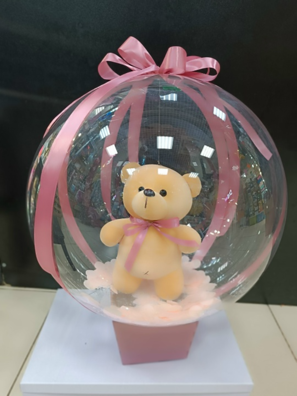 Бабл бокс с мишкой в прозрачном шаре для девочки, Нижний Новгород