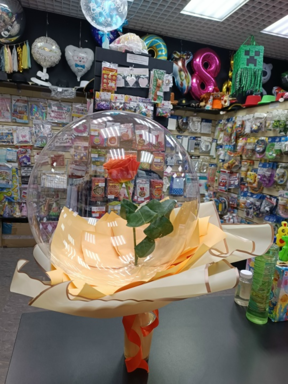 Бабл бокс с розой в прозрачном шаре для неё, Нижний Новгород