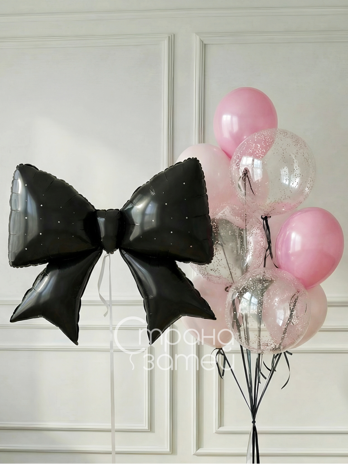 Шары для девочки или девушки с черным бантом, Нижний Новгород